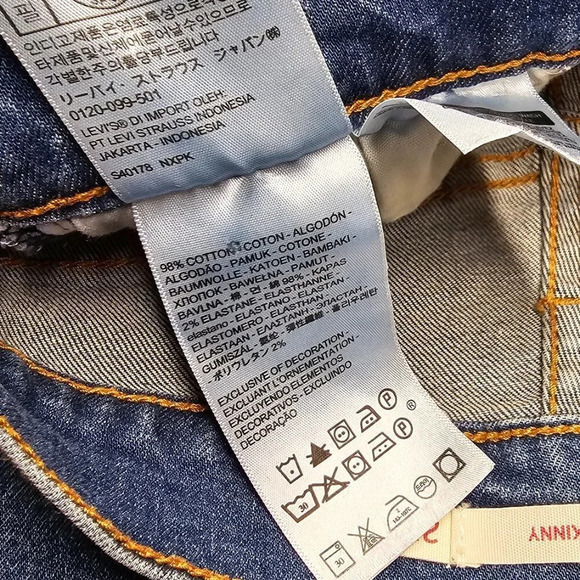 Levi's Womens Wedgie  Skinny Jeans Blue Size 25 Button Fly - Picture 7 of 9